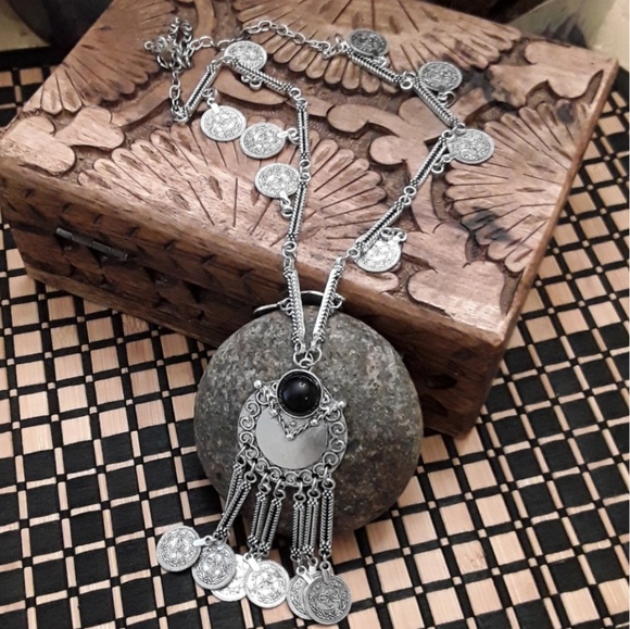 NEW Tribal/ Gypsy/ Boho Coin Necklace - Picture 4 of 4